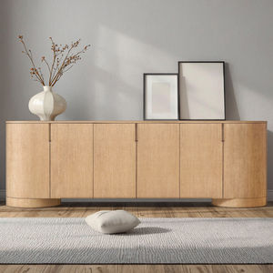 خزانات جانبية من الخشب الصلب ذات 6 أبواب ديكور منزلي للولبية مخددة - Product Image 4