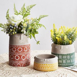 <span class=keywords><strong>Vasi</strong></span> Fioriera di <span class=keywords><strong>cemento</strong></span> per le Piante Moderna Indoor Outdoor Testa Fioriera Viso Vaso Statua Pianta <span class=keywords><strong>cemento</strong></span> Vaso per La Decorazione Domestica - Product Image 4