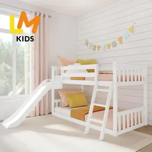 LM KIDS Luxury murphy wall bunk bed Modern wooden combined bunk bed for girls kids room furniture adult bunk bed slide