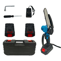 Gergaji Rantai Tanpa Kabel 4/6 Inci Motor Brushless 550W, Mesin Pemotong Kayu Mini Elektrik Satu Tangan, Dapat Disesuaikan untuk DIY