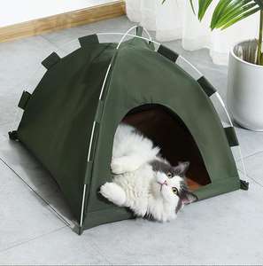 1 Stück Robustes Faltbares Campingzelt-Bett für Hunde und Katzen aus Oxford-Stoff, Tragbarer Sonnenschutz, Haustierzelt für Welpen, Atmungsaktives Betthaus für Innen- und Außenbereiche - Product Image 2