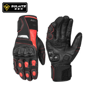Guantes de Motociclismo SULAITE de Cuero PU, Cálidos para Invierno, Impermeables, Resistentes a Impactos, para Hombre, Rojo, Negro, Blanco, Tallas M, L, XL, 2XL - Product Image 2