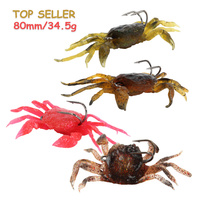 Leurre souple en silicone TOPLURE 80 mm 34,5 g, appât de pêche 3D en forme de poisson pour la pêche en eau salée, appât pour crabe avec hameçon pour la basse et la truite