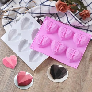 Molde de Silicona Rosa en Forma de Corazón para Pastel, Molde Geométrico para Fondant, Chocolate y Dulces, Utensilio para Hornear Postres de San Valentín - Product Image 6