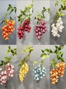 Flores colgantes artificiales de seda de alta calidad <span class=keywords><strong>Campanula</strong></span> BellFlowers para decoración del hogar - Product Image 3