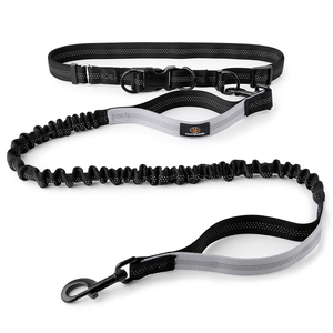 Sabuk Pinggang tali pelari anjing Bungee elastis bebas genggam mewah Logo kustom untuk anjing besar Medium untuk Jogging mendaki berlari - Product Image 2