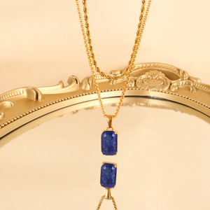 Đá quý đen Onyx Tiger mắt Mặt Dây chuyền vòng cổ thép không gỉ 18K vàng PVD người đàn ông tự nhiên spectrolite đá Mặt dây chuyền vòng cổ - Product Image 5