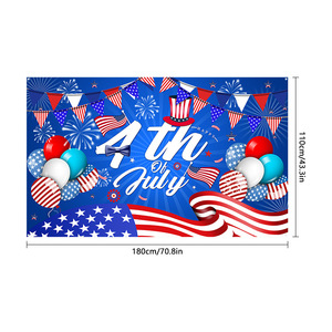 Grande toile de fond bannière heureuse du 4 juillet pour les décorations de la fête de l'indépendance - Product Image 1