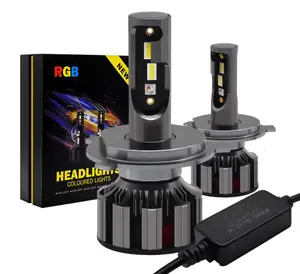 Lampu bohlam led mobil RGB OEM ODM Super populer Multi Warna kontrol aplikasi ponsel berubah lampu depan LED untuk kendaraan offroad