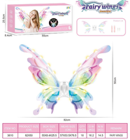 Jouet ailes de papillon lumineuses électriques avec musique, costume d'ailes de fée LED lumineuses pour enfants, filles, fête, cosplay, cadeau d'anniversaire