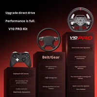 Volant de jeu PXN V10 Pro avec retour de force de torsion et vibrations, compatible avec Xbox One Series S/X, PS4, PC, avec pédale, levier de vitesses