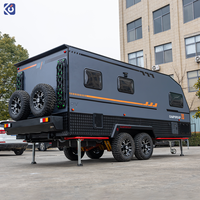Caravane tout-terrain CAMPTRL aux normes australiennes, 17 pieds, caravane de luxe en fibre de verre avec grand canapé-lit, caravane familiale hybride