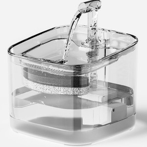 Distributeur d'eau automatique pour animaux de compagnie Petwant 2L transparent, avec circulation d'eau, pour chat et chien, design arrondi, prise européenne détachable - Product Image 2