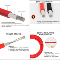 H1z2z2-K Flamm schutzmittel Ce Rot Schwarz 4 mm2 6 mm2 Verzinnter Kupfer Wechsel richter DC Batterie PV Solar kabel
