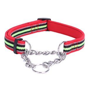 Kalung Anjing Elegan Berbahan Neoprene dengan Lapisan Reflektif, Efektif untuk Pelatihan Hewan Peliharaan, Tali Nilon dengan Rantai Logam, Lembut dan Modifikasi Khusus - Product Image 2