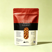 Op maat gemaakte bedrukte notenverpakkingen, staande pouches met ziplock sluiting, hersluitbare snackverpakkingen voor amandelen, cashewnoten en noten.