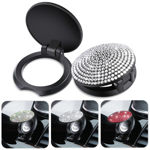 Anneau de protection ABS pour bouton de démarrage à une touche, incrusté de diamants, pour modification intérieure de voiture, avec décoration en pierres thermofusées - Product Image 1