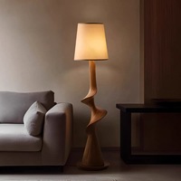 Lampe sur pied LED de style asiatique, abat-jour en tissu rétro Wabi Sabi, lampe sur pied pour le coin du canapé, décoration intérieure d'hôtel
