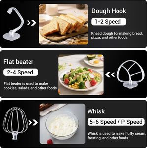Electric Professional Pizza <b>Bread</b> Dough <b>Mixer</b> 10kg 5-in-1 Multifunctional Stainless Steel Tilt-Head Design 6-Speed Stand <b>Mixer</b> - Product Image 2