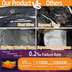 Vêtements de sécurité pour les constructeurs, veste chauffante intelligente, veste chauffante d'hiver, vêtements de travail imperméables avec bande réfléchissante - Product Image 4