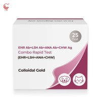 Test combiné canin 4-en-1 (anticorps EHR/anticorps LSH/anticorps ANA/anticorps CHW), idéal pour les régions méditerranéennes et endémiques, sérum, 10 min, fourniture OEM