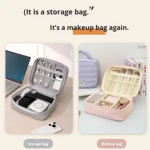 Bolsa de Almacenamiento Portátil con Cremallera, Multifuncional, Acolchada, para Maquillaje, Gran Capacidad, Impermeable, Bolsa de Cosméticos Colgante - Product Image 5