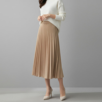 Vente en gros d'usine, jupe mi-longue plissée en jacquard décontractée et respirante pour femmes, été, plissée en trois dimensions
