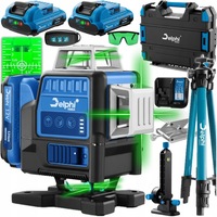 Niveau laser PRO CROSS LINE Laser 360 4D Vert 2 Trépieds sans fil 16 lignes