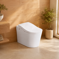 WC intelligent en céramique monobloc, design de luxe, forme œuf, couleur dorée, avec bidet automatique, chasse d'eau à capteur et siège chauffant