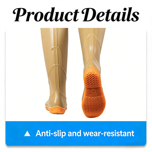 Bottes de riziculture en vente directe d'usine pour homme et <span class=keywords><strong>femme</strong></span>, en tissu tricoté PVC, imperméables et antidérapantes - Product Image 5