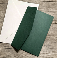 Invitation de mariage en papier écologique vert foncé à trois volets, motif floral 3D pop-up aquarelle, rose bordeaux et doré à chaud pour anniversaire