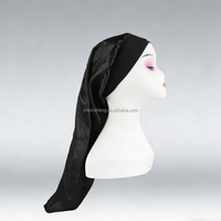 Bonnet de nuit en satin de soie personnalisé avec logo, bandeau bouclé de luxe, bonnet long réglable pour femme, séchage rapide, toutes saisons