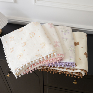 Couverture en coton biologique tricotée multi-usage pour nouveau-né, couverture en mousseline pour bébé - Product Image 3