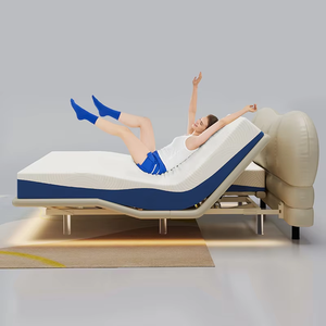 Đồ Nội Thất Phòng Ngủ Điều Khiển Từ Xa Khung Siêu Vua Kích Thước Sang Trọng Có Thể Điều Chỉnh Giường Với Bộ Nhớ Bọt Nệm - Product Image 3