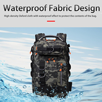 Bolsa de Pesca, Mochila para Aparejos con Soporte para Cañas, Gran Espacio de Almacenamiento, Ideal para Pesca con Mosca, Viajes al Aire Libre y Camping