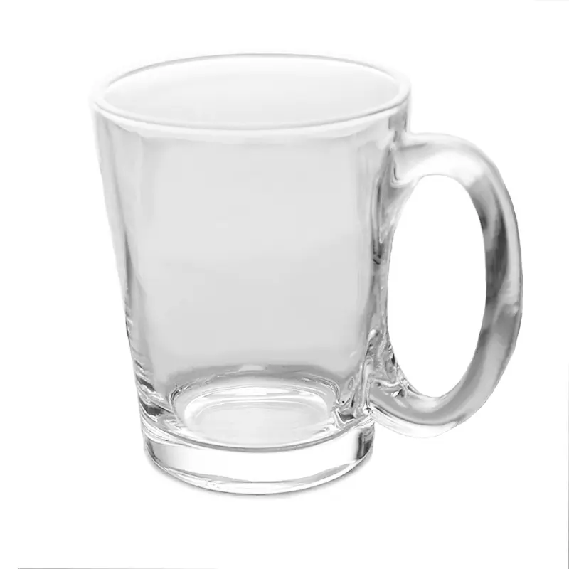 Sublimation benutzer definierte 300ml maßge schneiderte wieder verwendbare leere Tee tasse Klarglas Milch Kaffeetasse für heißes Wasser