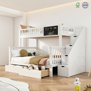 Letti a Castello in Legno Ecologici per Bambini, Due Piani, per Adulti, Design Contemporaneo, Personalizzabili per Camera da <span class=keywords><strong>Letto</strong></span> e Soggiorno - Product Image 1