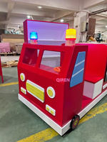 Camion de pompiers en bois de grande taille pour Kidzania, jeu de rôle pour enfants, maison de jeu, ville de jeu, service d'incendie