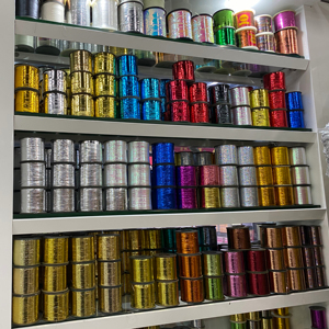 Nhà Sản Xuất <span class=keywords><strong>M</strong></span> Loại Kim Loại Sợi Phim 12mic/23mic <span class=keywords><strong>Lurex</strong></span> Sợi Cho Dệt <span class=keywords><strong>M</strong></span>ón Ăn Miếng Bọt Biển - Product Image 1