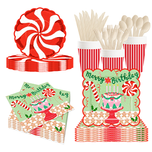 DAMAI Nouveau Kit de Décoration de Fête Thème Sucettes et Gâteaux Personnalisé – Assiettes en Carton et Fournitures pour Gâteaux - Product Image 1
