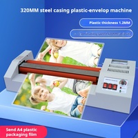 Plastifieuse électrique 320 pour pochettes, machine à plastifier à froid/à chaud, machine à enduire et à coller des films, machine à sceller