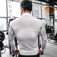 T-shirt de sport athlétique personnalisé pour homme, t-shirt de compression à manches longues pour homme, sous-vêtement de course et de gym