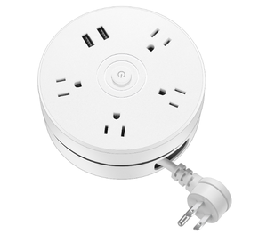 Multiprise robuste personnalisable avec logo – 3 ports AC/USB-C, 10A, en cuivre et ABS, cordon de 3 m (Services OEM/ODM), charge rapide 20W - Product Image 2