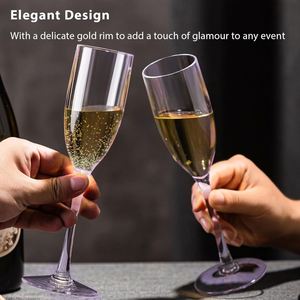 Flûtes à champagne en plastique violet incassable, verres à vin en acrylique incassables, flûtes à toast réutilisables pour les événements festifs, 5,4 oz - Product Image 5