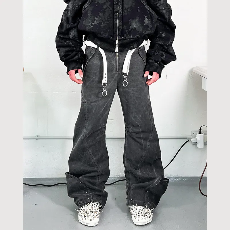 ديزنيو جينز تصنيع جودة عالية ملابس سراويل للرجال مخصص معدني زر مصمم جينز بالجملة