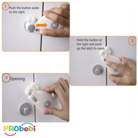 Verrou de sécurité pour armoire à l'épreuve des enfants, auto-adhésif, facile à installer, motif dessin animé, pour armoire coulissante et porte de placard, GC005