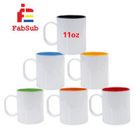 Tasse de sublimation de haute qualité tasse de couleur intérieure en polymère de 11 oz tasses de sublimation personnalisables de logo personnalisé pour le transfert de chaleur