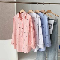 Nouveau Design 2024 Confortable Décontracté Blouses Blanches Brodées Mexicaines en Coton pour Femmes, Chemises à Nœud Imprimé