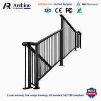 Balustrade en aluminium au design moderne, alliage T6063, rampe d'escalier pour bâtiment commercial, certifiée CE, fabricant fiable, OEM