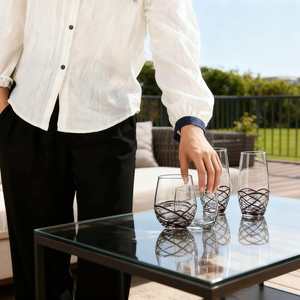 Lụa Đen Thiết Kế Rượu Vang Thủy Tinh Ly Đám Cưới Cổ Điển Thời Trung Cổ Ly Thiết Lập Thích Hợp Cho Các Bên Kinh Doanh Và Hàng Ngày Gia Đình Sử Dụng - Product Image 3